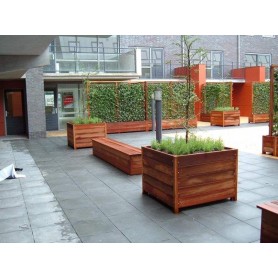 Hardhouten plantenbak Carrez 100x40x71cm