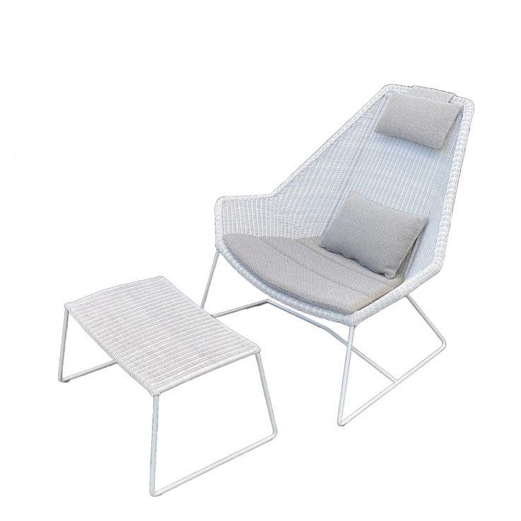 Cane-Line Breeze highback loungestoel met kussens en voetenbank - showmodel
