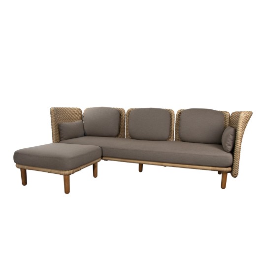 Cane-line Arch modulaire 3-zits loungebank met chaise longue - lage rug- en armleuning