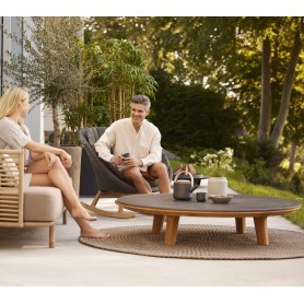 Cane-Line Aspect salontafel rond Ø144cm - glazen blad