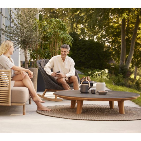 Cane-Line Aspect salontafel rond Ø144cm - glazen blad