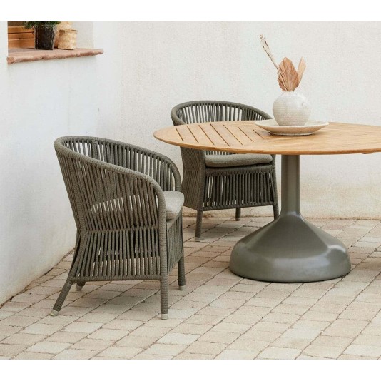 Cane-line Glaze ronde tuintafel Ø144cm - Teak blad