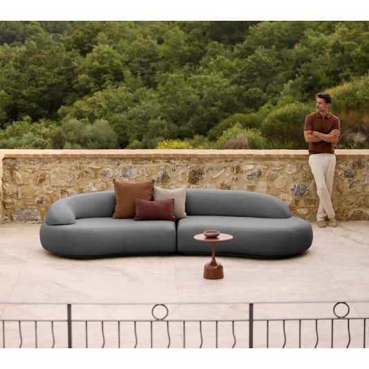 Cane-line Mellow loungebank - eindmodule rechts met korte rugleuning