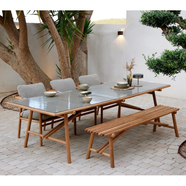 Cane-line Sticks teakhouten tuintafel 280x100cm - keramisch blad