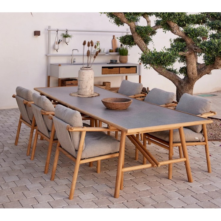 Cane-line Sticks teakhouten tuintafel 280x100cm - keramisch blad