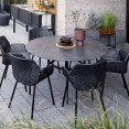 Cane-line Vibe tuinstoelen 2x - twee zwarte showmodellen met luxe zitkussens
