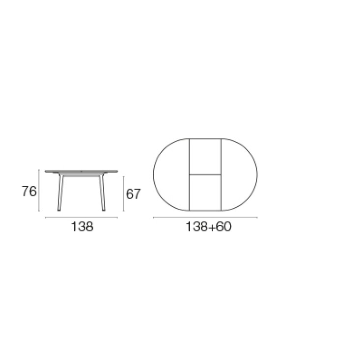 Emu Plus4 tuintafel rond Ø138cm - uitschuifbaar tot 198x138cm