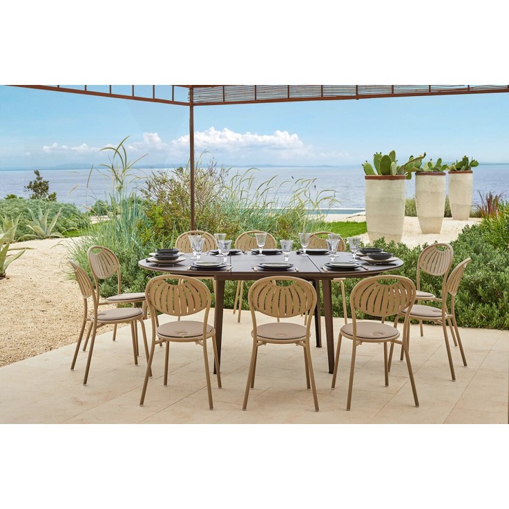 Emu Plus4 tuintafel rond Ø138cm - uitschuifbaar tot 198x138cm