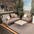 Emu Saint Martin weaving 2-zits loungebank, loungestoel en salontafel - showmodellen met luxe buitenkussens