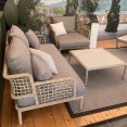 Emu Saint Martin weaving 2-zits loungebank, loungestoel en salontafel - showmodellen met luxe buitenkussens