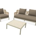 Emu Saint Martin weaving 2-zits loungebank, loungestoel en salontafel - showmodellen met luxe buitenkussens