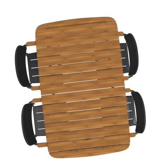 Emu Shine diningset tafel met stoelen - zwart frame met teak - showmodel