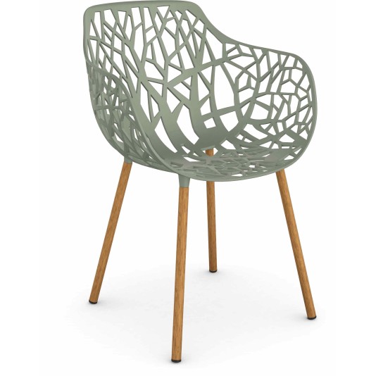 Fast Forest tuinstoel met armleuningen - Iroko hardhouten poten