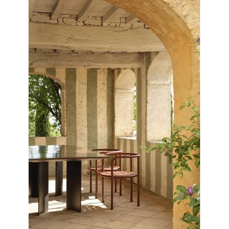 Fast Naca tuintafel rechthoekig - lavasteen blad - 300x100cm