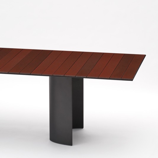 Fast Naca tuintafel rechthoekig - lavasteen blad - 220x100cm