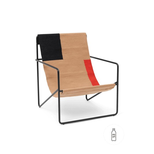 Ferm Desert lounge tuinstoel - Zwart frame