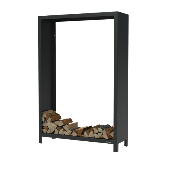 FORNO Houtopslag - 120x40x180cm - zwart gecoat