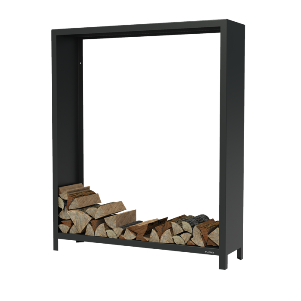 FORNO Houtopslag - 150x40x180cm - zwart gecoat