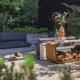 Forno Serra Cortenstaal Houtopslagen 150x40x45