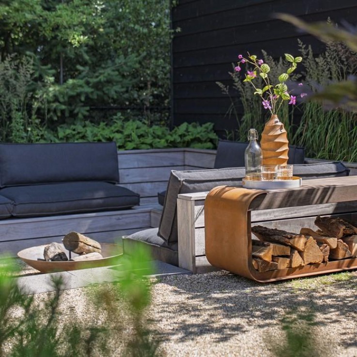 Forno Serra Cortenstaal Houtopslagen 150x40x45