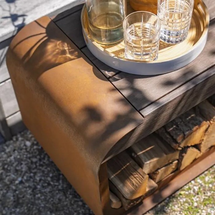 Forno Serra Cortenstaal Houtopslagen 150x40x45