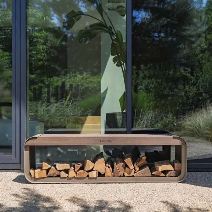 FORNO Serra Aluminium Houtopslag - 150x40x45cm