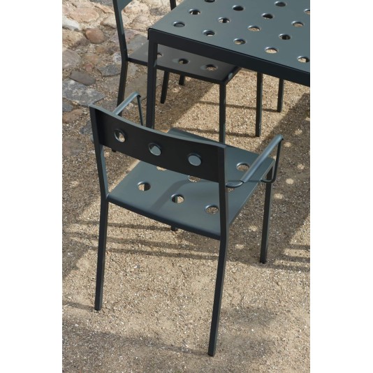 Hay Balcony tafel 190x87cm met 4 chairs en 2 armchairs - dark forest