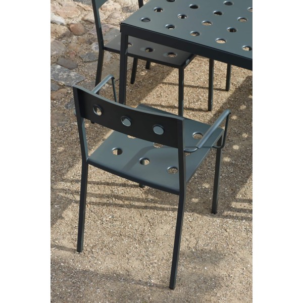 Hay Balcony tafel 190x87cm met 4 chairs en 2 armchairs - dark forest
