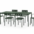 Hay Balcony tafel 190x87cm met 4 chairs en 2 armchairs - dark forest Hay Balcony tafel 190x87cm met 4 chairs en 2 armchairs - dark forest