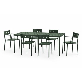 Hay Balcony tafel 190x87cm met 4 chairs en 2 armchairs - dark forest