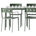 Hay Balcony tafel 144x76cm met 4 armchairs - desert green