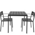 Hay Balcony vierkante tafel 75x76cm met 2 armchairs - antraciet Hay Balcony vierkante tafel 75x76cm met 2 armchairs - antraciet
