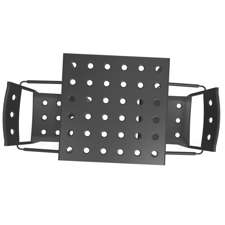 Hay Balcony vierkante tafel 75x76cm met 2 armchairs - antraciet Hay Balcony vierkante tafel 75x76cm met 2 armchairs - antraciet