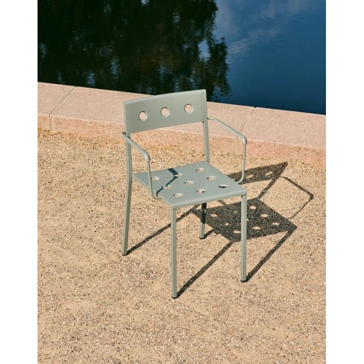 Hay Balcony tafel 144x76cm met 4 armchairs - desert green