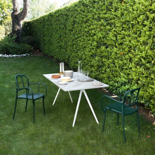 Magis Baguette tuintafel 160x85cm - Leisteen of Marmer tafelblad