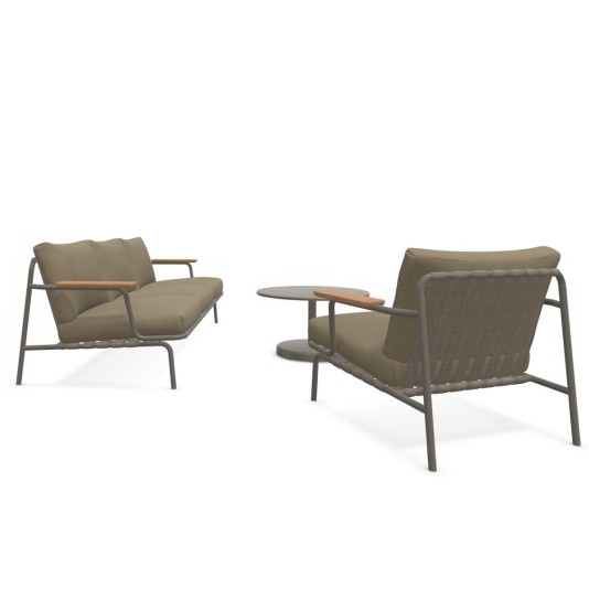 Muuto Settle 3-zits loungebank, Settle loungestoel en Linear Ø70cm salontafel - showmodellen