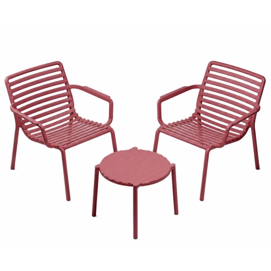 Nardi Doga Relax loungeset met 2 loungestoelen en 1 bijzettafel