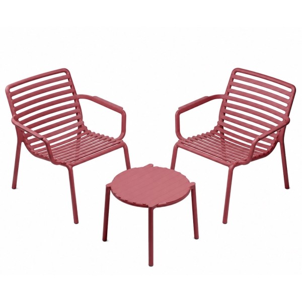 Nardi Doga Relax loungeset met 2 loungestoelen en 1 bijzettafel