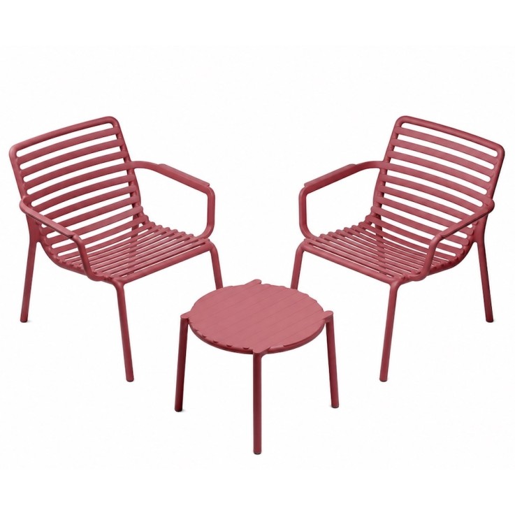 Nardi Doga Relax loungeset met 2 loungestoelen en 1 bijzettafel