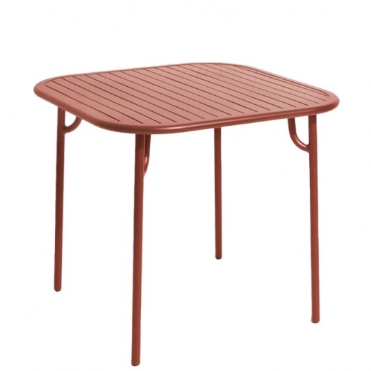Petite Friture Week-End tuintafel vierkant 85x85cm - tafelblad met latten