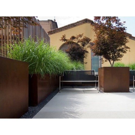 Cortenstalen plantenbak met poten 80x80x80cm