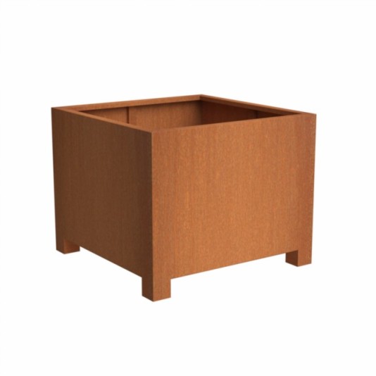 Cortenstalen plantenbak met poten 120x120x80cm