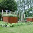 Cortenstalen plantenbak met poten 150x50x60cm