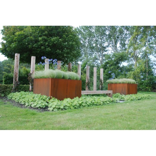 Cortenstalen plantenbak 120x120x80cm
