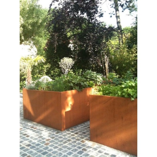 Cortenstalen plantenbak 120x120x60cm