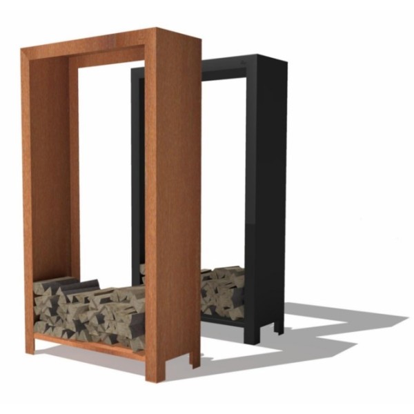 FORNO Houtopslag - 80x40x180cm - zwart gecoat