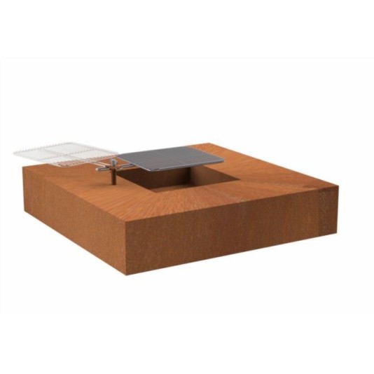 FORNO Vuurtafel vierkant met Grill 120cm