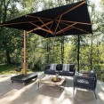 Scolaro Astro Timber luxe zweefparasol 300x300cm - Showmodel incl. verrijdbare voet