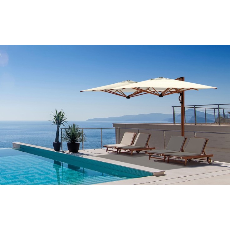 Scolaro Dual "V" zweefparasol 300x600cm