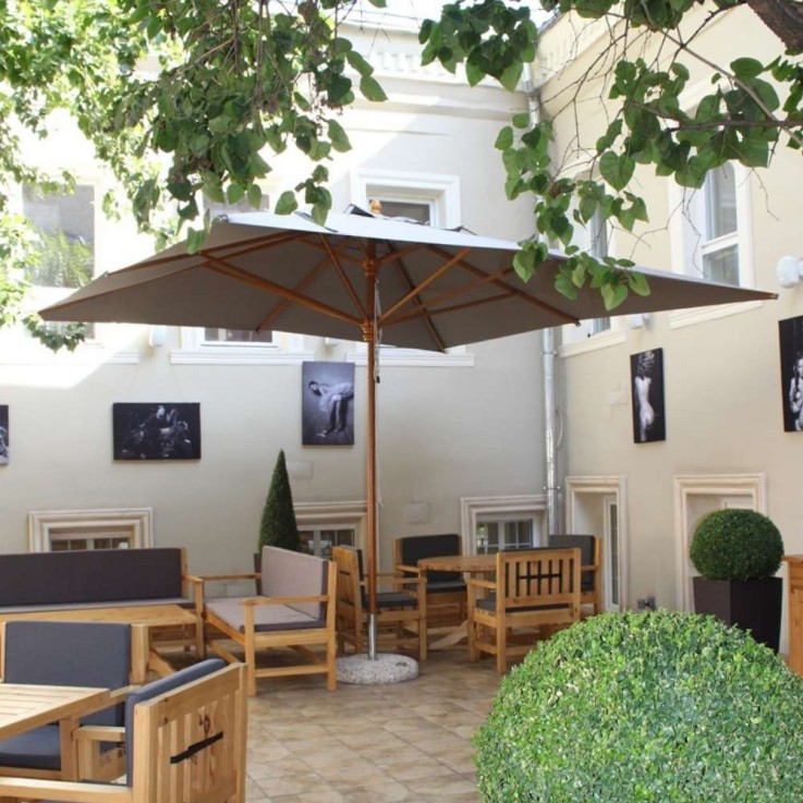 Scolaro Palladio Telescopic parasol rond Ø500cm - hardhout